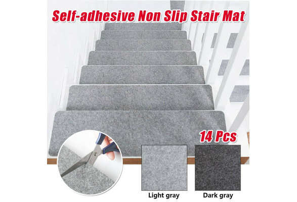 14X Self Adhesive Stair Mats Non Slip Stair Tread Carpet Mats Washable Stair Mat
