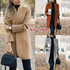 Stand Collar, Fashion, Casual Jackets, Long Sleeve