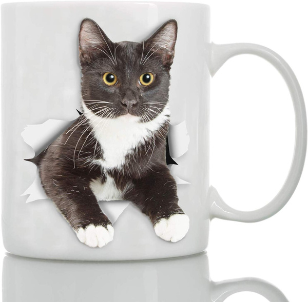 Cute Cat Cups Coffee Glass Mugs Cat Gifts for Cat Lovers Women