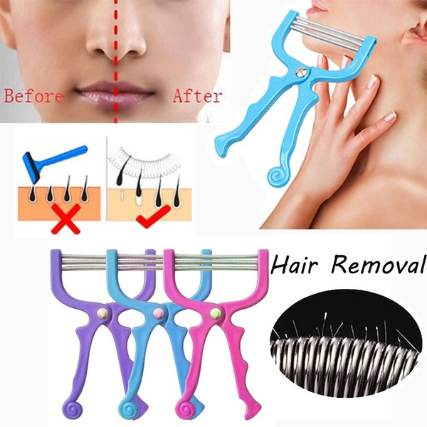 High Quality Safe Handheld Stainless Steel Body Hair Removal Facial Epilator Spring Stick Threading Hair Spring Facial Hair Remover