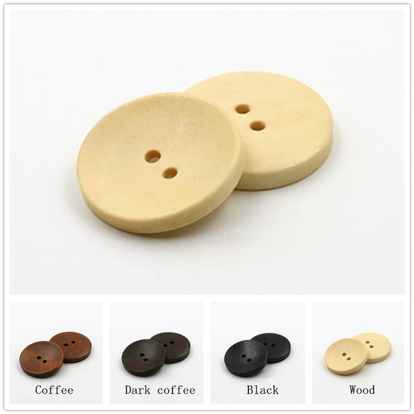 Wooden Buttons 2 Hole Wood Round Buttons Concave round buttons on