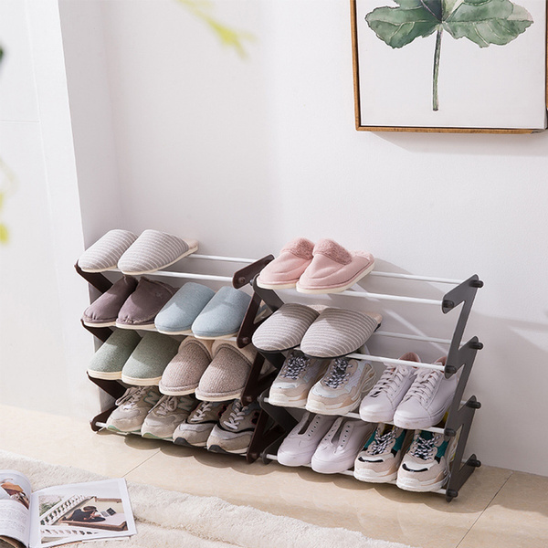 4 Layers Multi functional Stand up Shoe Rack Organizer Metal