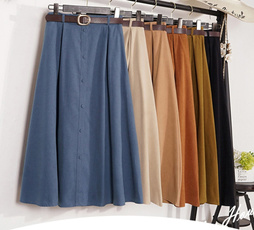long skirt, elastic waist, velvet, Winter