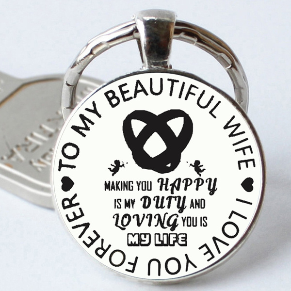 Details about   Gift for my wife-gift for my wife glass keychain simple handmade couple keychain 