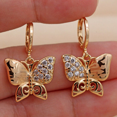 butterflydangleearring, lasercaved, 18k gold, Jewelry Accessory