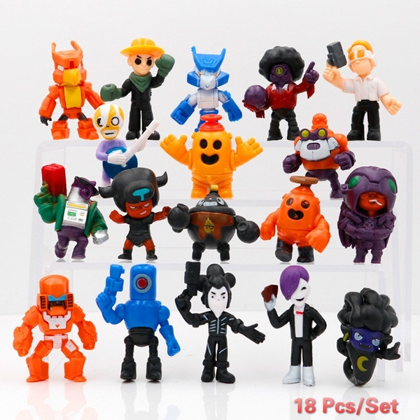 New 18 Pcs Set Brawl Stars Model Doll Toys Home Decoration Toy Ornaments Brawl Stars Action Figure Toys Kids Gift Cartoon Hobby Collector Christmas Gift Animation Gifts Wish - brawl stars hobby