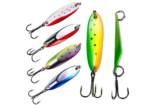 5pcs Fishing Spoons Lures Trout Lures 3.5g 5.5g 7.5g 10.5g Pike Bass  Crappie Walleye Spoons Fishing Lures Box Kit Set