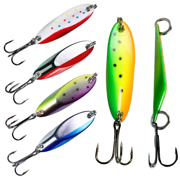 5pcs Fishing Spoons Lures Trout Lures 3.5g 5.5g 7.5g 10.5g Pike