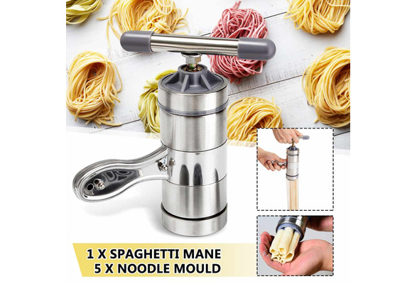 Manual Pasta Machine Noodle Maker Pasta Spaghetti Press Machine Household Pressing  Machine With 5 Pressing Mould