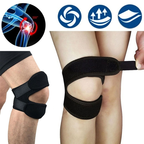 1Pcs Black Knee Brace Adjustable Sports Patella Leg Velcro Straps Knee