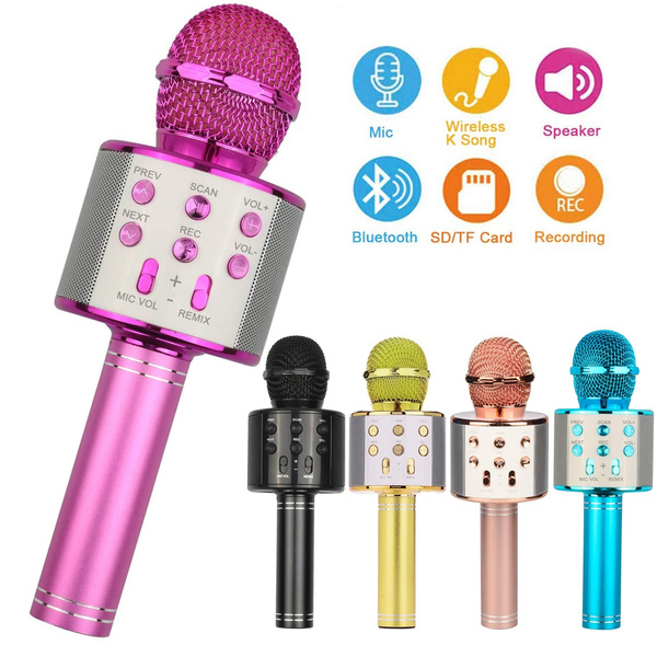 Wireless Karaoke Microphone Bluetooth for Kids Birthday ROKO Gifts for 4-12 Year Old GirlsStocking Stuffers Toy Microphone Party Favor for Teen Boys Girls Toys Age 4-12 Gifts Toys for Teens Boy Gold 