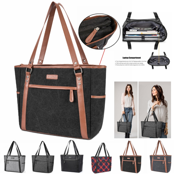 large tote bag with laptop compartment