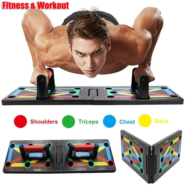 Jinxuny Push Up Rack Board 9 in 1 Body Building Push Up Rack Board System Fitness Workout Gym Push Up Stand Muscle Training Exercise Tool 