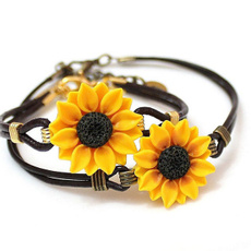 goldplated, bestfriend, sunflowerbracelet, Sunflowers