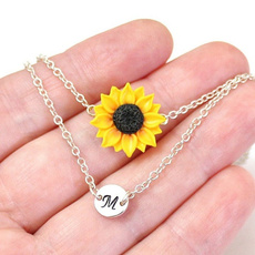 Flowers, friendshipnecklace, Jewelry, Sunflowers