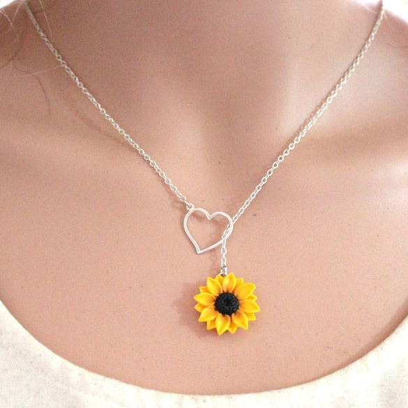 wish sunflower necklace