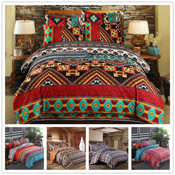 Ethnic Vintage Hipster Aztec Past, Country Style King Size Bedding Sets