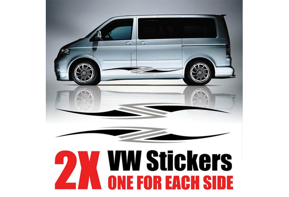 VW Transporter Graphique Rayures Camper Van decals stickers T4 T5 Caddy rv37