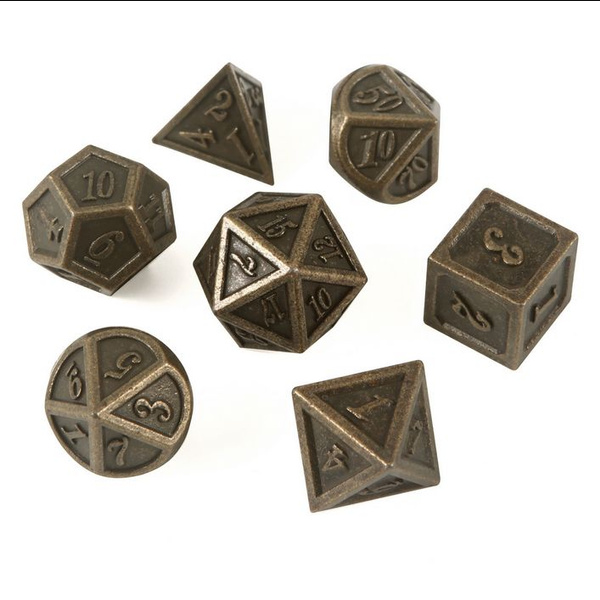 7pcs Metal For Dungeons & Dragons RPG Game Gice D&D Metal Dice DND Carved 