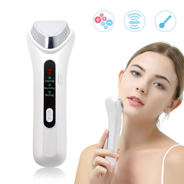 Face Cleansing Device Sonic Vibration Warming Massager Facial ...