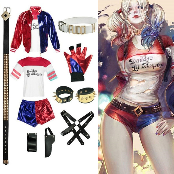 Harley Quinn Cosplay Costume Kids Adult Jacket Cosplay Jacket Carnival Costume Women S Set Wish