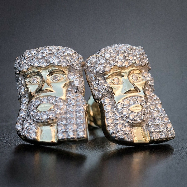 Iced out store earrings mens