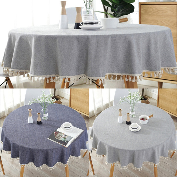 Modern Round Circular Tablecloth Cotton, Modern Round Tablecloth