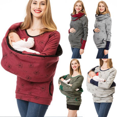 blouse, breastfeeding tops, hooded, Sleeve