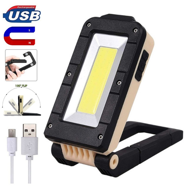 Portable Rechargeable Magnetic COB LED Work Light Lamp Foldable Inspection Torch 