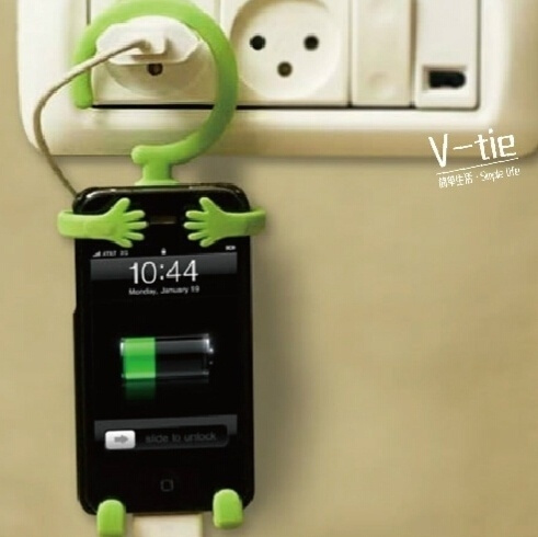 Convenient Mobile Foldable Cell Phone Holder Wall Charger Hanger