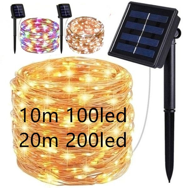 20M 200 LED Solar Powered Fairy String Light Outdoor Garden Party Xmas Lamps 