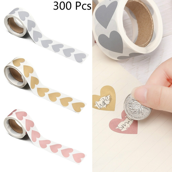 Wedding Message Card Labels Round Shape Adhesive Paper Scratch Off Sticker