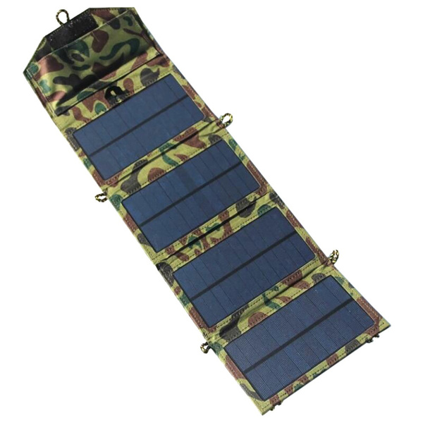 7W Outdoor Solar Panel Charger Folding Solar Charging USB Solar Bat 