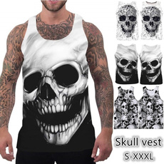Vest, skullprintvest, skull, Fitness