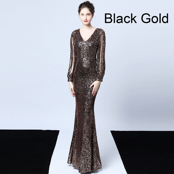 black and gold evening gown