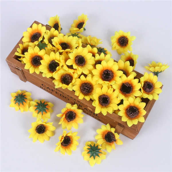 100pcs/lot Mini Sunflower Wreath DIY Scrapbooking Home Decoration Fake ...