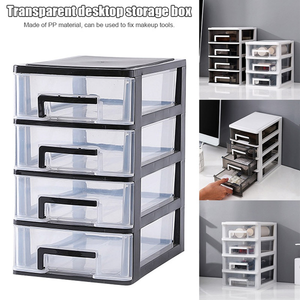WINOMO Desktop Drawer Organizer Stackable Plastic Drawer Unit Plastic Storage File Cabinet Drawer Storage Box Shelf for Office Bedroom 5 Tier