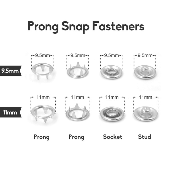 agentschap nog een keer voordeel 50 sets Multi-Size Silver Color Prong Ring Snap Fasteners Press Studs Snaps  Button 9.5mm, 11mm | Wish