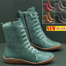 Plus Size, Leather Boots, Winter, short boots