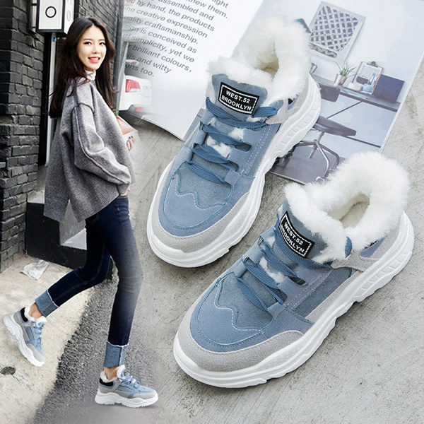Winter Warm Women Platform Snow Boots Plush Casual Sneakers Faux Suede  Leather Ladies Snowboots Warm Shoes Fur | Wish