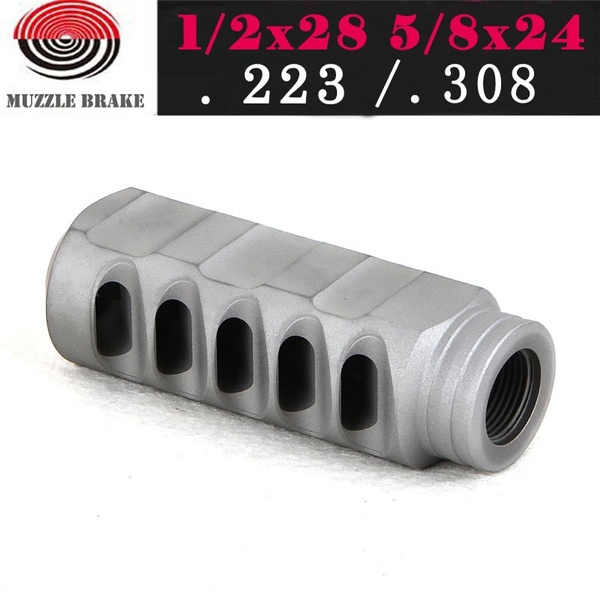 308 Muzzle Brake 5/8x24 Stainless Recoil Brake Compensator w/ Crush Washer 7.62 