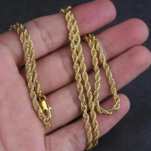 Sullery Dual Tone Twisted Link Rope Chain Combo Pack Gold And Silver  Stainless Steel Chain For Men And Women