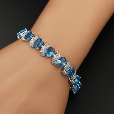 Charm Bracelet, Blues, Silver Jewelry, sapphirebracelet