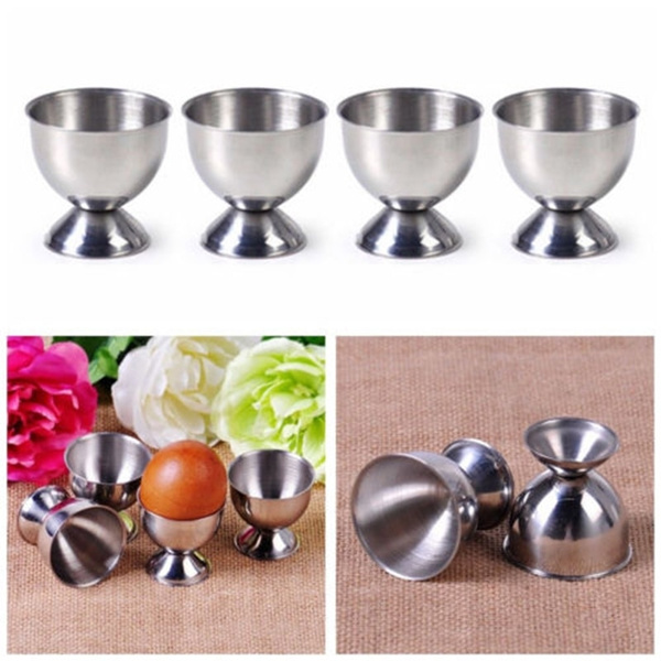 4Pcs Stainless Steel Egg Cups For Soft Boiled Eggs Kitchen Tools