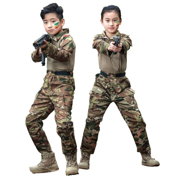 Details about   Kids Camo Tactical Combat Uniform Set Airsoft Army Shirt & Pant Military Suit H5 