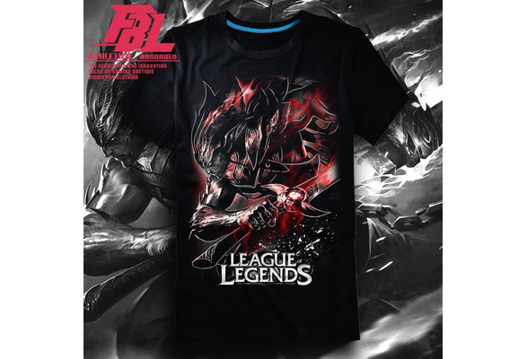 League of Legends LOL Nightbringer Yasuo Mens Fashion T-Shirt Punk Rock  Short Sleeve T Shirts Casual Summer Dress Funny Printed Tops