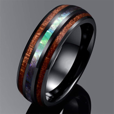 8MM, wedding ring, Hawaiian, Wood