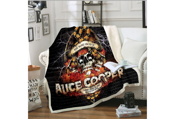 Alice Cooper Soft Fleece Throw Blanket Large Size 58x80 Inch