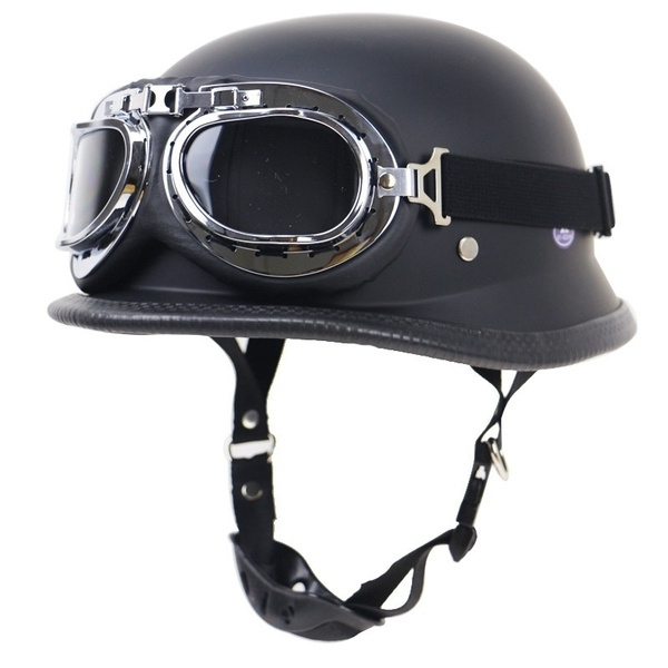 High Quality Motorcycle DOT German Style Half Helmet+Goggles for Biker ...