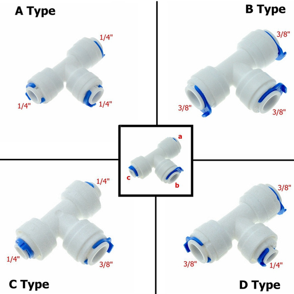 no logo WSF-Adapters 1pc 1//4 OD Tube Y Type PE Pipe Fitting Hose Plastic Quick Connector Aquarium RO Water Filter Reverse Osmosis System